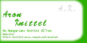 aron knittel business card